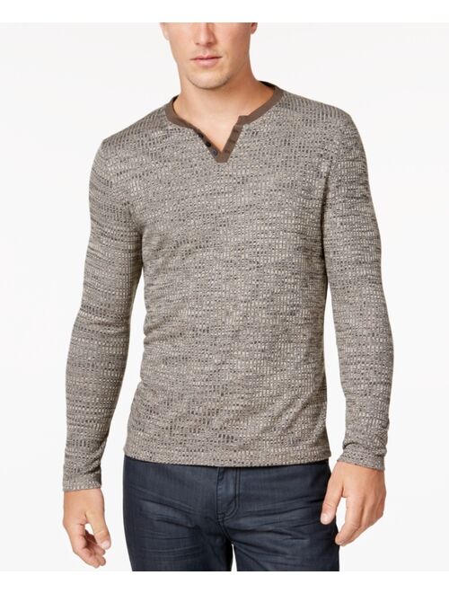 Alfani Men's Textured Space-Dyed Stretch Henley, Created for Macy's