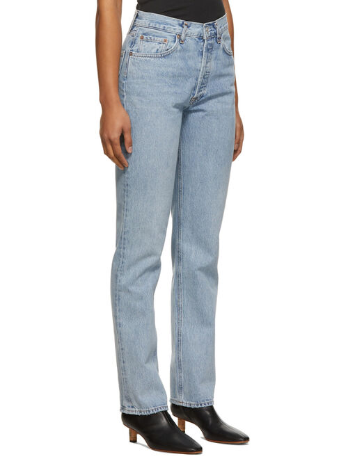 AGOLDE Blue Lana Mid-Rise Vintage Straight Jeans