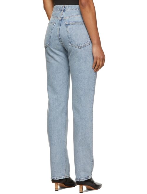 AGOLDE Blue Lana Mid-Rise Vintage Straight Jeans