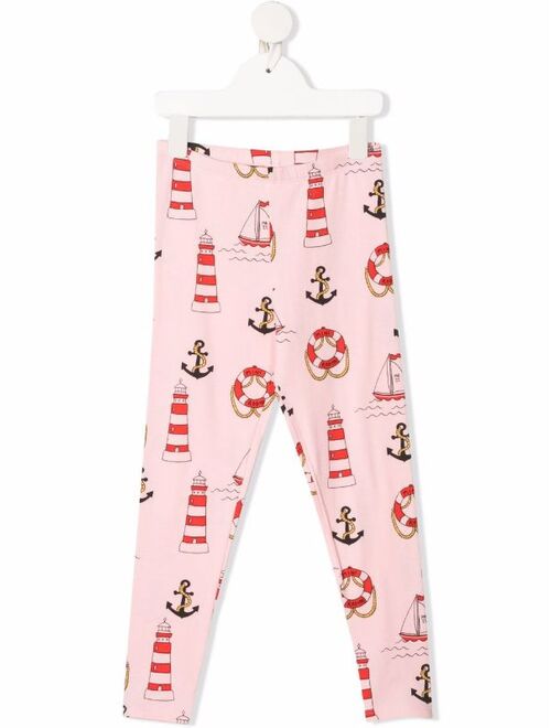 Mini Rodini lighthouse-print leggings