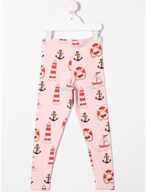 Mini Rodini lighthouse-print leggings