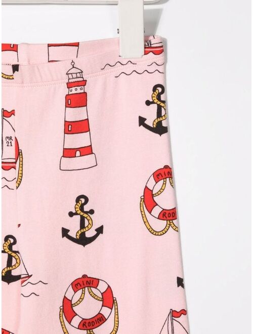 Mini Rodini lighthouse-print leggings