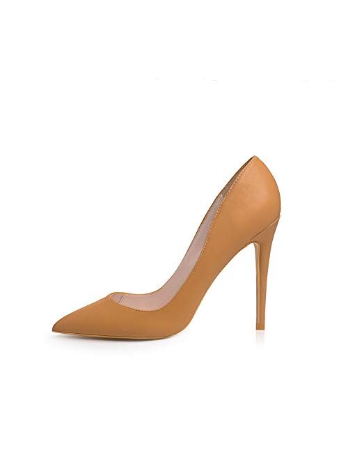 GENSHUO High Heel, 10cm/3.94 Inch Stiletto High Heel Shoes for Women Pointed Toe Party Evening Dress Pumps Prom