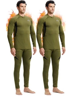 romision Thermal Underwear for Men, Fleece Base Layer Top & Bottom Set, Insulated Long Johns for Cold Weather Hunting