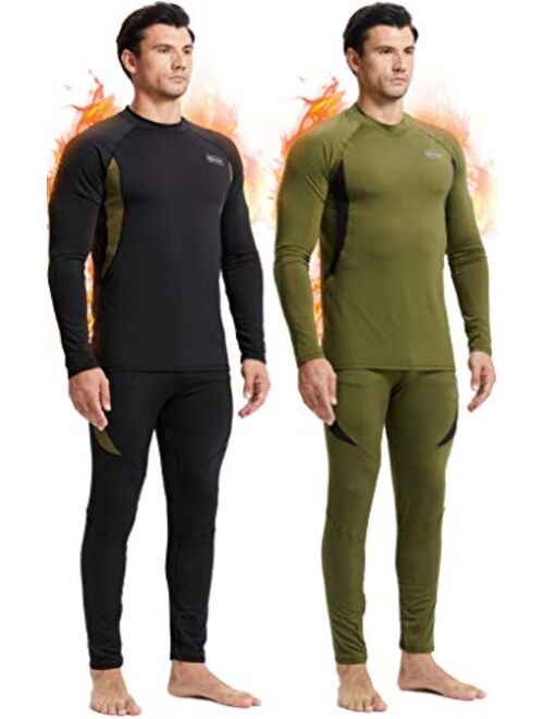 romision Thermal Underwear for Men, Fleece Base Layer Top & Bottom Set, Insulated Long Johns for Cold Weather Hunting