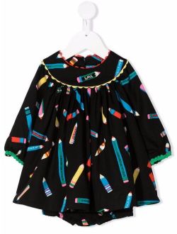 Liptstick-Print Mini Dress