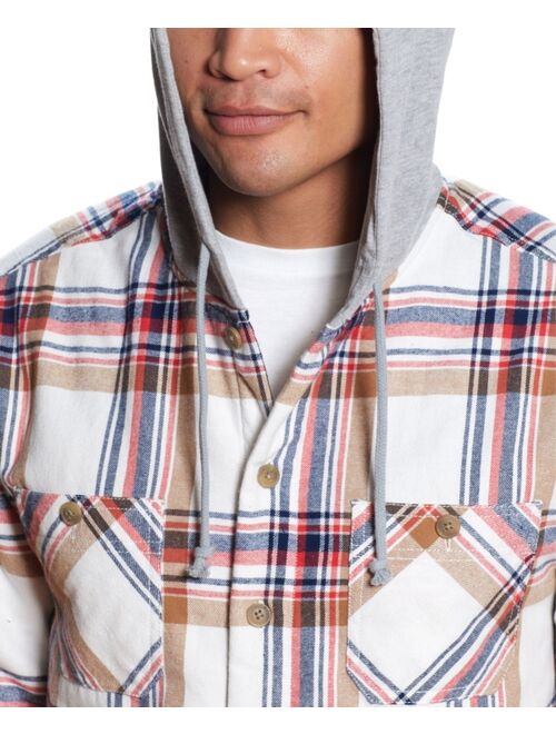 Weatherproof Vintage Fleece Lined Flannel Hoodie Zip Up Shirt Jacket