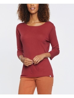 Women's 3/4 Sleeve Ribbed Tee