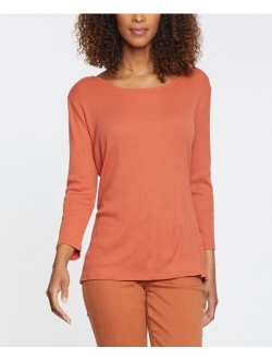 Women's 3/4 Sleeve Ribbed Tee