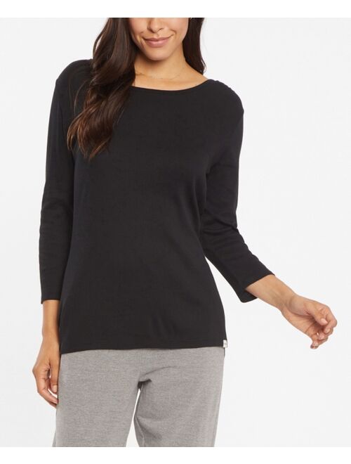 Nydj Women's 3/4 Sleeve Ribbed Tee