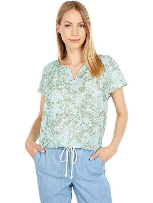 Nydj Short Sleeve Peasant Blouse