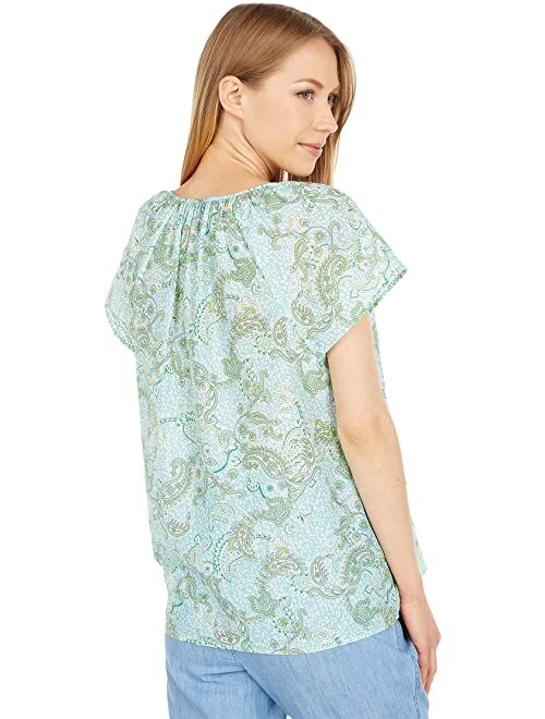 Nydj Short Sleeve Peasant Blouse