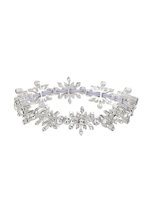 Napier Silver Tone Snowflake Stretch Bracelet