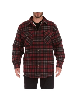 Men's Smith's Workwear Plaid Sherpa-Lined Cotton Flannel Shirt Jacket