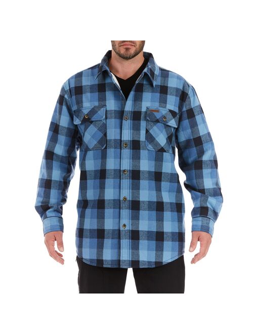 Buy Men's Smith's Workwear Plaid Sherpa-Lined Cotton Flannel Shirt ...