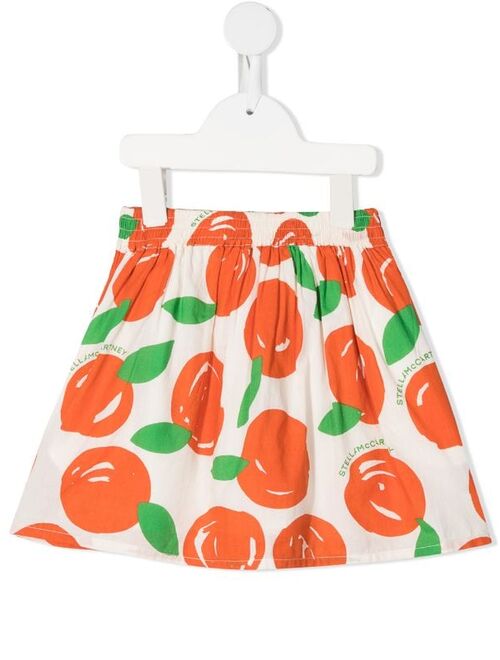 Stella McCartney Kids Orange Print Pleated Skirt