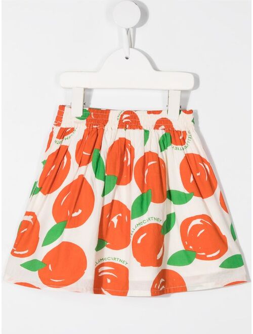 Stella McCartney Kids Orange Print Pleated Skirt