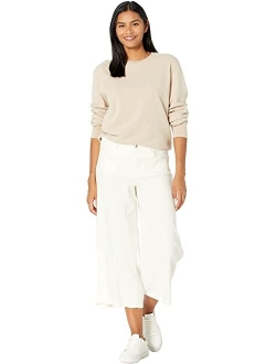 Linen Cropped Wide Leg Pants