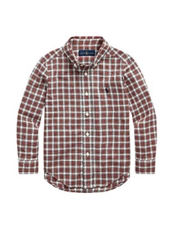 Kids Boy's Plaid Cotton Poplin Shirt (Big Kids)