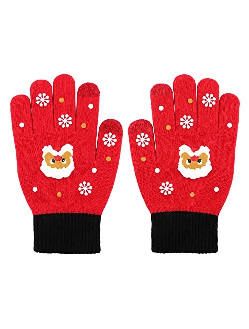 Ayliss Christmas Knit Gloves Touchscreen Winter Warm Texting Gloves for Women/Men/Teens/Girls/Boys