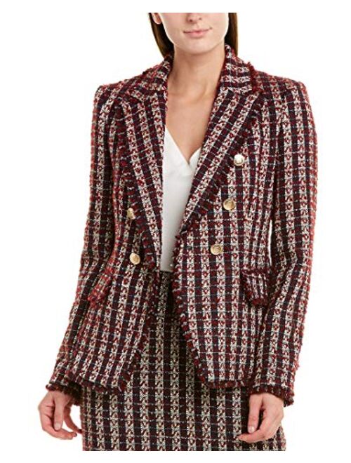 Tahari ASL Women's Metallic Bouclé Double-Breasted Jacket