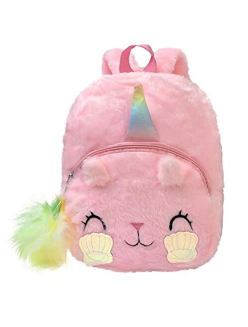 Qiuhome Plush Toddler Backpack Unicorn Preschool Backpack for Toddler Girls