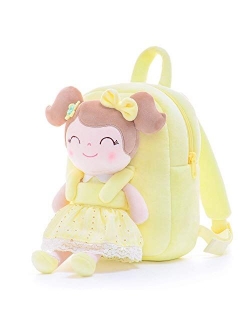 Gloveleya Kids Backpacks for Girls backpack Plush bags with Stuffed doll for Toddler baby Green 9 Inches