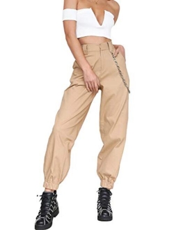 TOLENY Women's High Waist Cargo Pants Loose Outdoor Jogger Workout Pants with Pockets