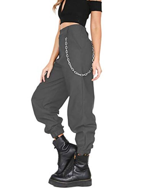 TOLENY Women's High Waist Cargo Pants Loose Outdoor Jogger Workout Pants with Pockets