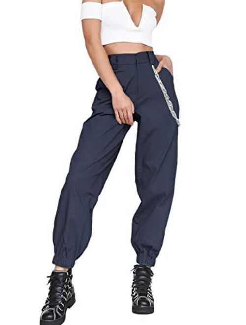 TOLENY Women's High Waist Cargo Pants Loose Outdoor Jogger Workout Pants with Pockets