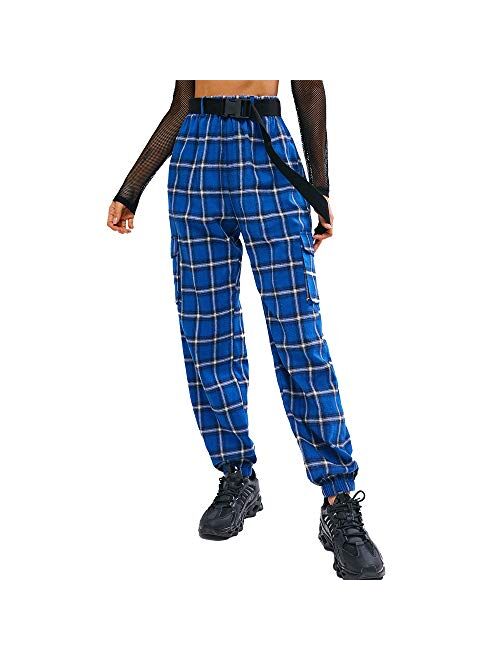 ZAFUL Women's High Waisted Solid Jogger Pants Outdoor Cargo Pants