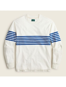 Rugby crewneck shirt in chest stripe