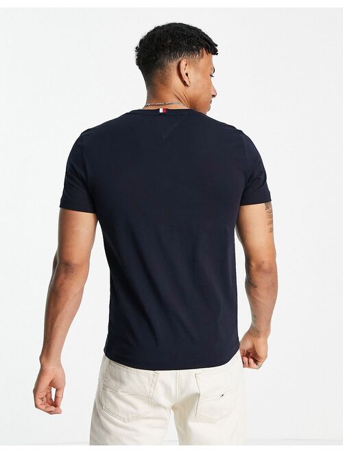 Tommy Hilfiger essential center flag logo T-shirt in desert sky navy