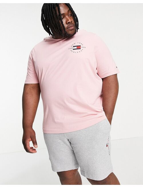 Tommy Hilfiger Big & Tall circle chest logo t-shirt in glacier pink