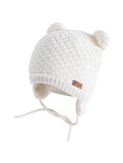 Winter Beanie Hat for Baby Kids Toddler Infant Newborn, Earflap Cute Warm Fleece Lind Knit Cap for Boys Girls