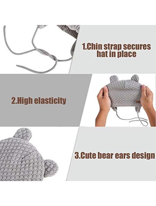 Winter Beanie Hat for Baby Kids Toddler Infant Newborn, Earflap Cute Warm Fleece Lind Knit Cap for Boys Girls