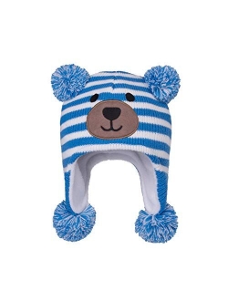 LANGZHEN Toddler Kids Infant Winter Hat,Earflap Knit Warm Cap Fleece Lined Beanie for Baby Boys Girls