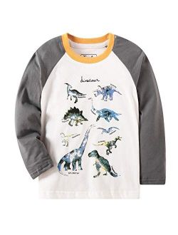 Bleubell Teddlor Boys T-Rex Long Sleeve Dinosaur T Shirt