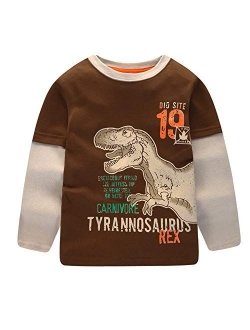 Bleubell Teddlor Boys T-Rex Long Sleeve Dinosaur T Shirt