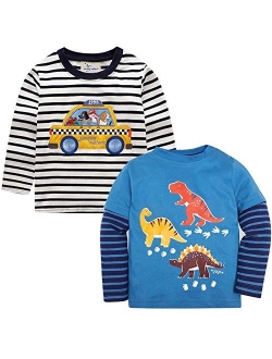 Bleubell Teddlor Boys T-Rex Long Sleeve Dinosaur T Shirt