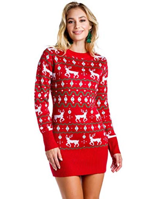 Tipsy Elves Women's Christmas Sweater Dresses from Cute Instant Holiday Outfits