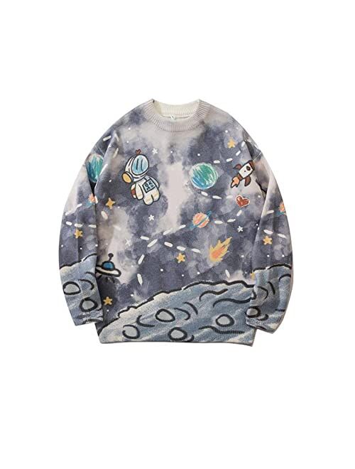 Vintage Sweater Youth Mens Grassland Cow Knitted Pullover Oversize Women Casual Harajuku Clothes