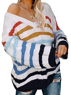 Astylish Women Sexy Long Sleeve Off Shoulder Loose Cable Knit Pullover Sweater