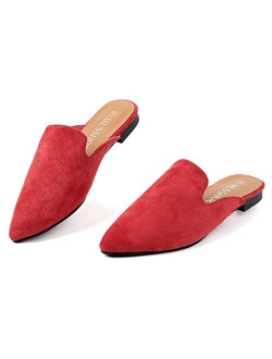 MUSSHOE Mules for Women Slip On Comfortable Pointed Toe Womens Loafers Women's Flats for Women's Mules & Clogs