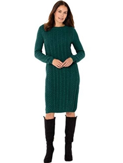 Woman Within Women's Plus Size Cable Knit Sweater Dress