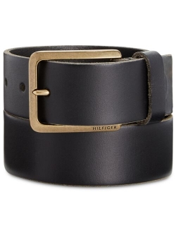 Men's Heavy Brass Buckle Leather Belt