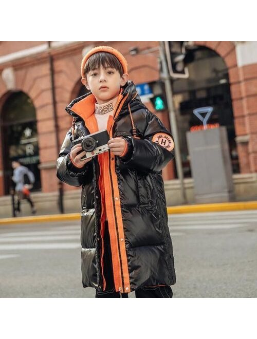 Winter teenage Boys down Warm Jacket Fashion 2-15 Years Boys Coat Autumn Hooded Thick Outerwear Coat For girls Children Clothing