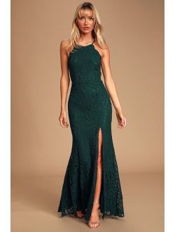 Splendor of Love Emerald Green Lace Maxi Dress