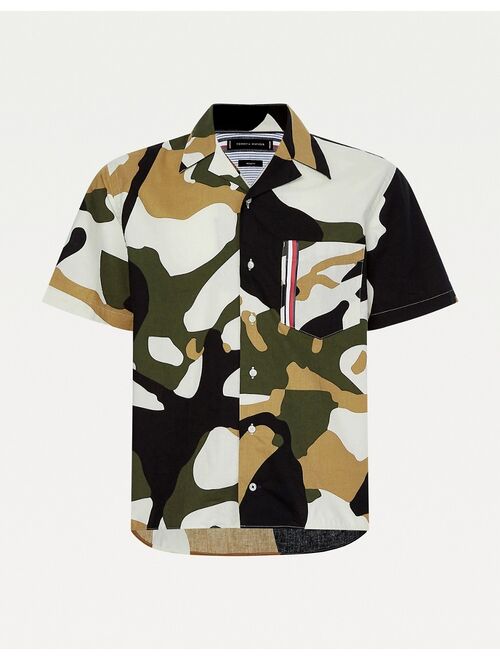 Tommy Hilfiger floral camo print short sleeve shirt in multi