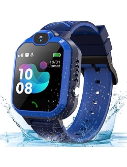 Phyulls Smart Watch for Kids Ages 3-12 Years, Kids Phone Smartwatch Waterproof with SOS Call Camera Games Recorder Alarm Music Player Christmas Birthday Gifts Toys for Bo